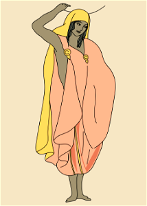 A woman of a Sahara oasis. Free illustration for personal and commercial use.