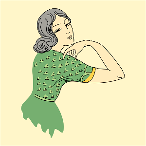 Hindu woman with short sleeve of bolero in designed stuff. Free illustration for personal and commercial use.