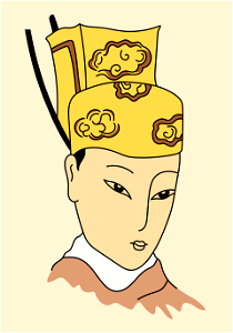 Light yellow hat for an Chinese emperor or empress. Free illustration for personal and commercial use.