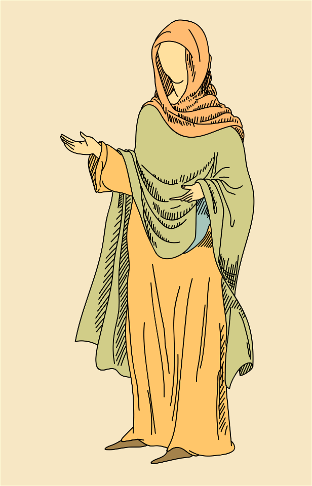 Anglo-Saxon VIIIth century dress. Free illustration for personal and commercial use.