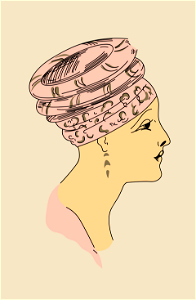 Headgear of a Wingaka woman (Scandinavia). Free illustration for personal and commercial use.