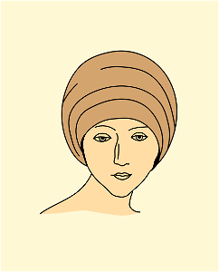 Turban of a German woman in winter. Free illustration for personal and commercial use.