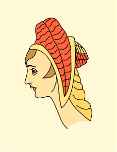 Germany. Summer headdress of a girl of rank. Free illustration for personal and commercial use.