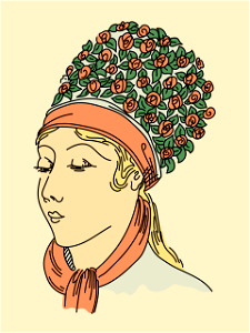 Danish female headdress. Free illustration for personal and commercial use.