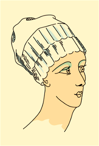 Wingaker woman's headdress of linen with two rows of pleats and one over the other (Sweden). Free illustration for personal and commercial use.
