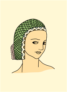 Germany. Headdress of a lady of rank going to a wedding. Free illustration for personal and commercial use.