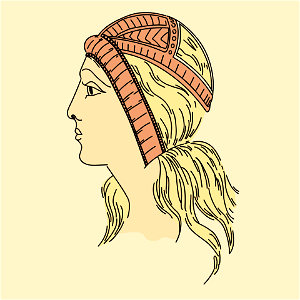 Scandinavian headdress after a boar head covering of the Middle Ages. Free illustration for personal and commercial use.