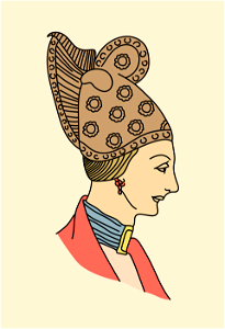 Germany. Headdress of a woman of Bartirreich. Free illustration for personal and commercial use.