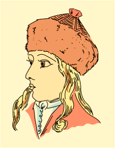 Scandinavian fur toque. Headgear common to both sexes. Free illustration for personal and commercial use.