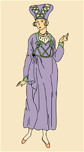 Woman from Salerno wearing traditional Italian dress. Free illustration for personal and commercial use.