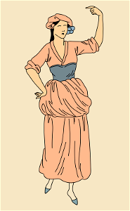 Woman from Tivoli wearing traditional Italian dress. Free illustration for personal and commercial use.