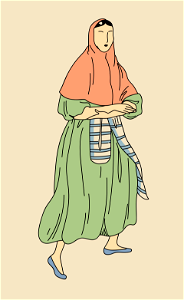 Woman from Island of Minorca wearing traditional dress. Free illustration for personal and commercial use.