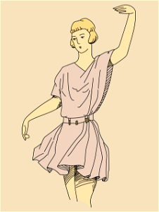 Gallic costume taken from an ancient bronze. Free illustration for personal and commercial use.
