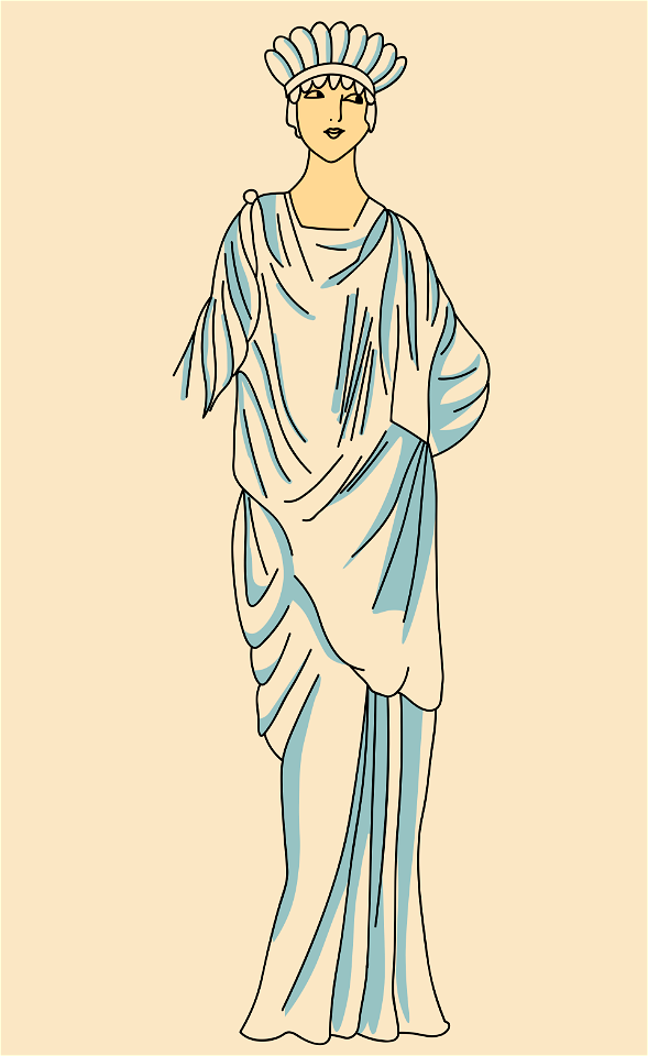 White Gallo-Roman consular robe with loose folds. Free illustration for personal and commercial use.