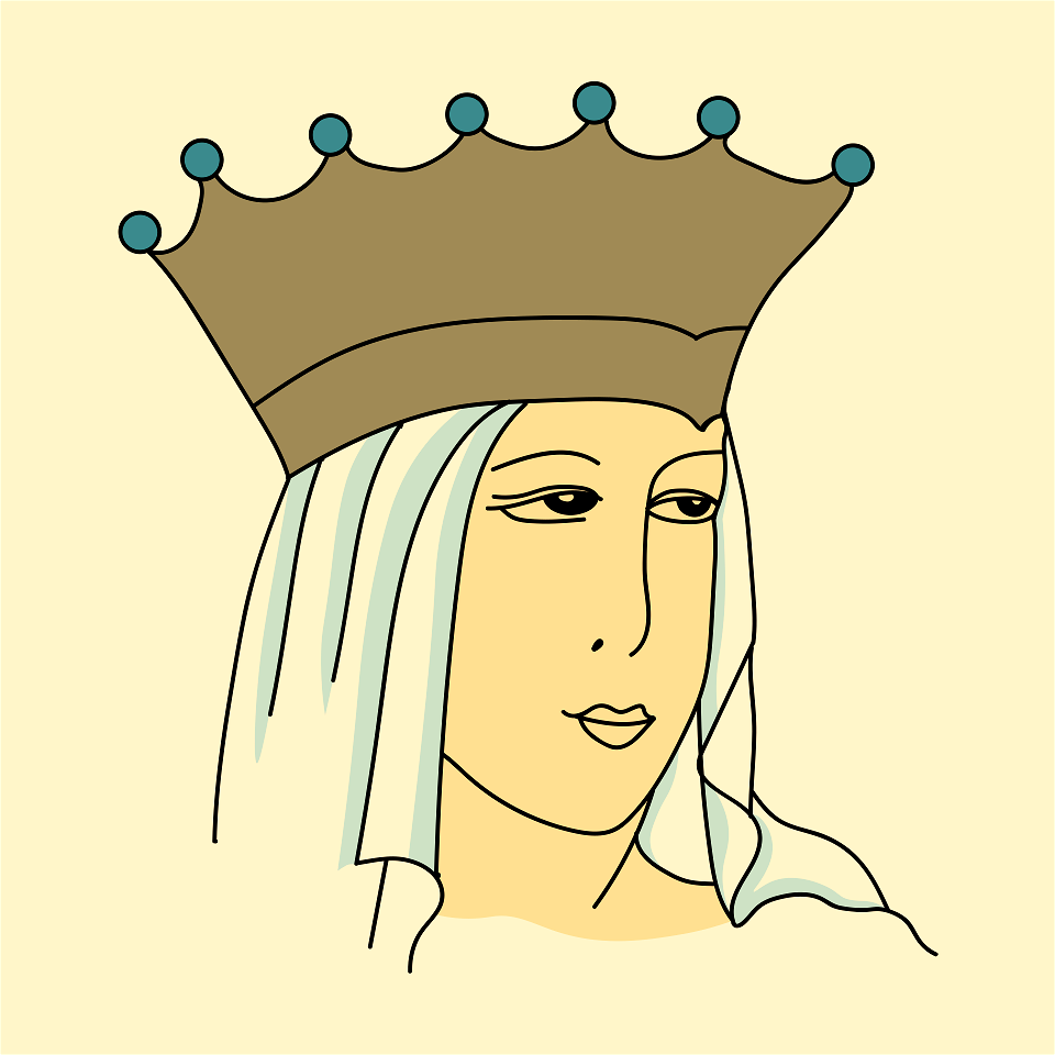 Headdress of Bernice (time of Dagobert I). Free illustration for personal and commercial use.