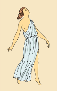 Gown open on left side showing the leg. Free illustration for personal and commercial use.