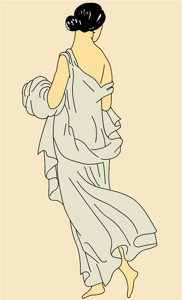A Greco-Roman woman from a fresco at Herculanum. Free illustration for personal and commercial use.