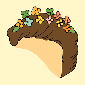 Wreath composing the headdress of a Roman lady. Free illustration for personal and commercial use.