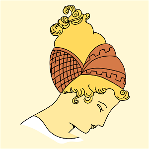 Ancient roman red and black coiffure. Free illustration for personal and commercial use.