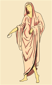 Roman woman wearing draped robe. Free illustration for personal and commercial use.
