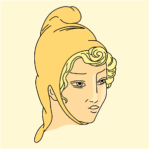 Phrygian cap of Greek prisoners with strings passing under chin. Also worn by women. Free illustration for personal and commercial use.