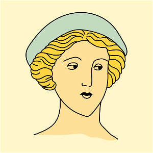 Blue green roman headdress. Free illustration for personal and commercial use.