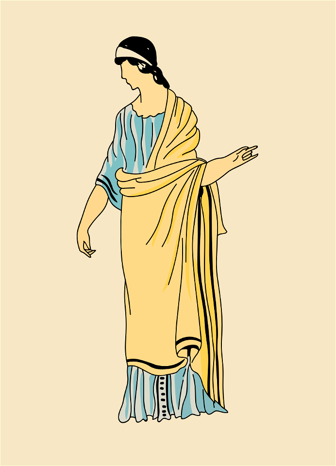 Big Etruscan cloak with fringes. Free illustration for personal and commercial use.