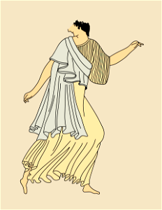 Greco-Roman woman in draped cloak. Free illustration for personal and commercial use.