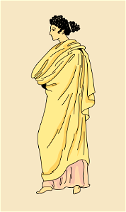 Draped cloak thrown back over the shoulder. Free illustration for personal and commercial use.