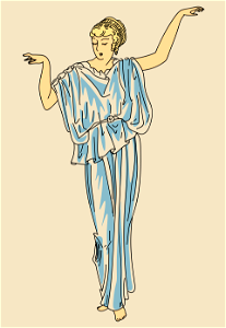 Costume of a Roman lady. Free illustration for personal and commercial use.