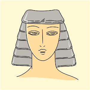 Coiffure of Greek girl wearing mitra. Free illustration for personal and commercial use.