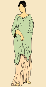 Costume of a young roman woman. Free illustration for personal and commercial use.