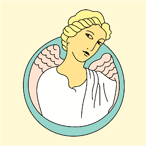 Coiffure of blond Etruscan lady. Free illustration for personal and commercial use.