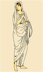 Roman woman wearing toga. Free illustration for personal and commercial use.