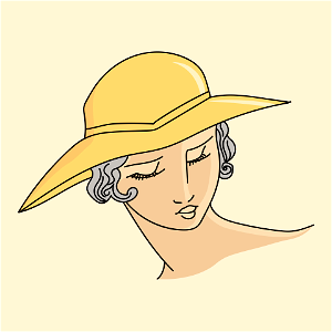 Large untrimmed hat of Greek woman. Free illustration for personal and commercial use.