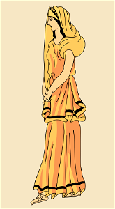 Etruscan tunic and coiffure. Free illustration for personal and commercial use.