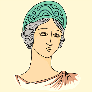 Diadem of Greek goddess Artemis with engraved designs. Free illustration for personal and commercial use.