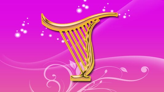Instruments harp concert. Free illustration for personal and commercial use.