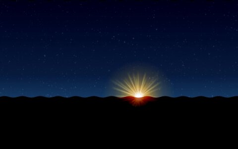 Landscape mountain sun. Free illustration for personal and commercial use.