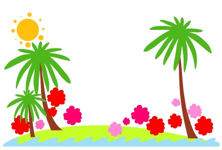Palm tree island. Free illustration for personal and commercial use.
