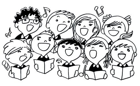 Sing child student. Free illustration for personal and commercial use.