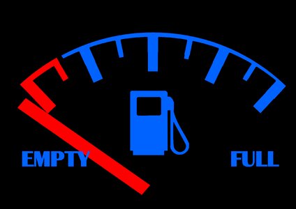 Fuel gauge full empty. Free illustration for personal and commercial use.