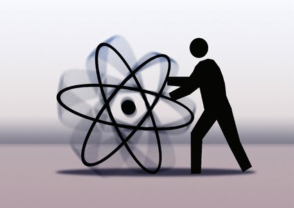 Radioactivity icon silhouette. Free illustration for personal and commercial use.