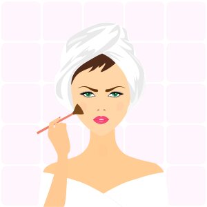 Beautiful girl blusher. Free illustration for personal and commercial use.