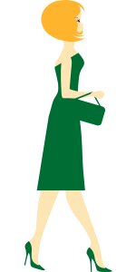 Female green dress. Free illustration for personal and commercial use.