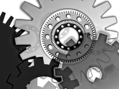 Gears grey way of thinking. Free illustration for personal and commercial use.
