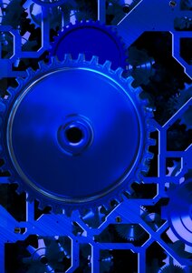 Gears blue way of thinking. Free illustration for personal and commercial use.