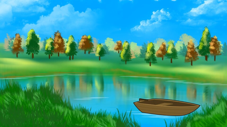 Boat nature summer. Free illustration for personal and commercial use.