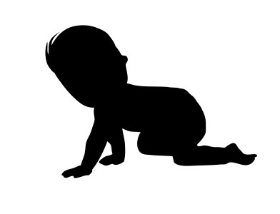Crawling black silhouette. Free illustration for personal and commercial use.
