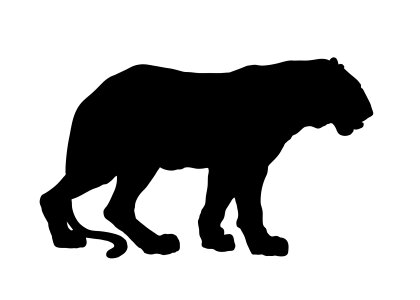 Silhouette big cat. Free illustration for personal and commercial use.
